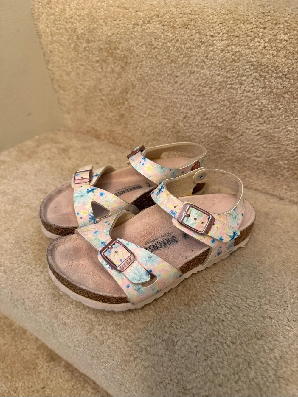 Birkenstock Kids Floral Pink Adjustable Strap Sandals